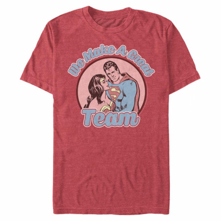 Superman and Wonder Woman Great Team Valentine's Day T-Shirt
